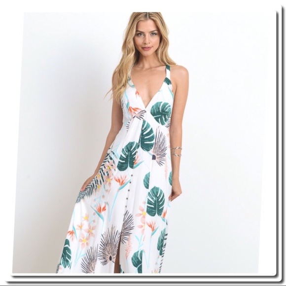 Tropical Print Maxi Dress - Picture 3 of 7