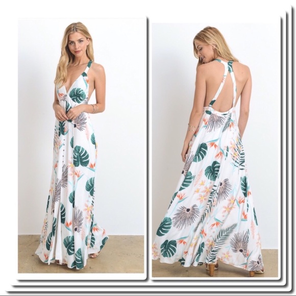 Tropical Print Maxi Dress - Picture 4 of 7