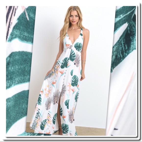 Tropical Print Maxi Dress - Picture 5 of 7