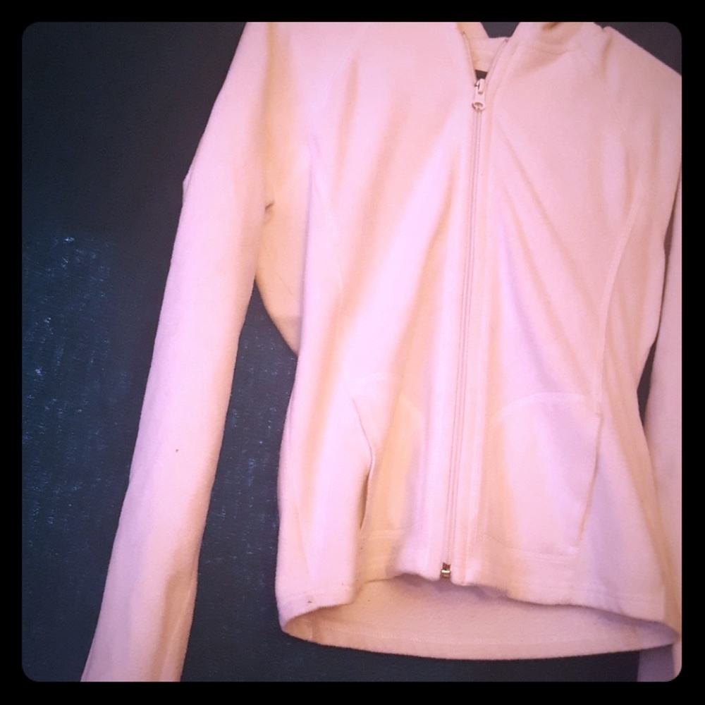 White Fleece Zip Up