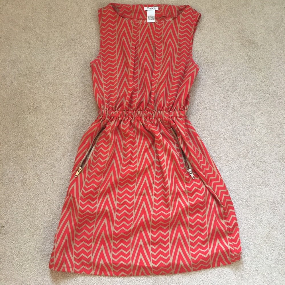 Orange and tan dress