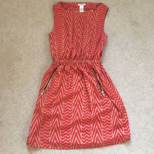 Orange and tan dress