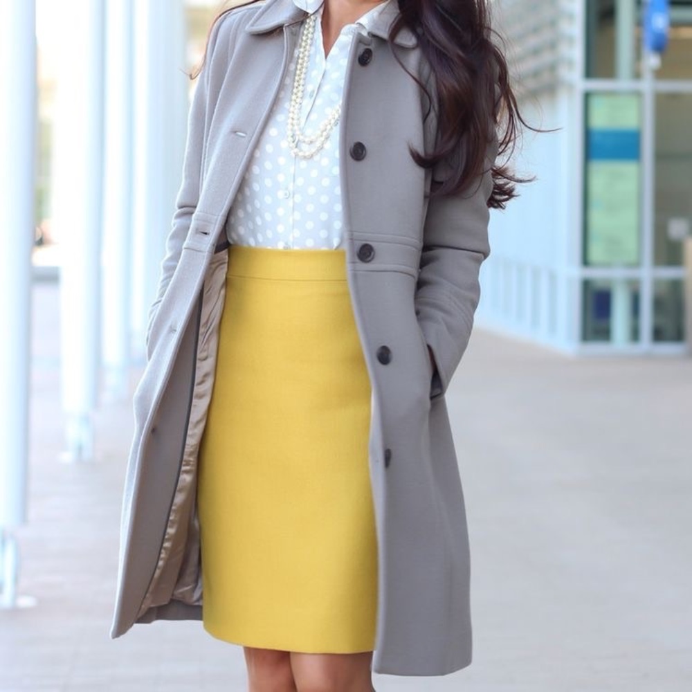 J Crew Marigold Wool Pencil Skirt