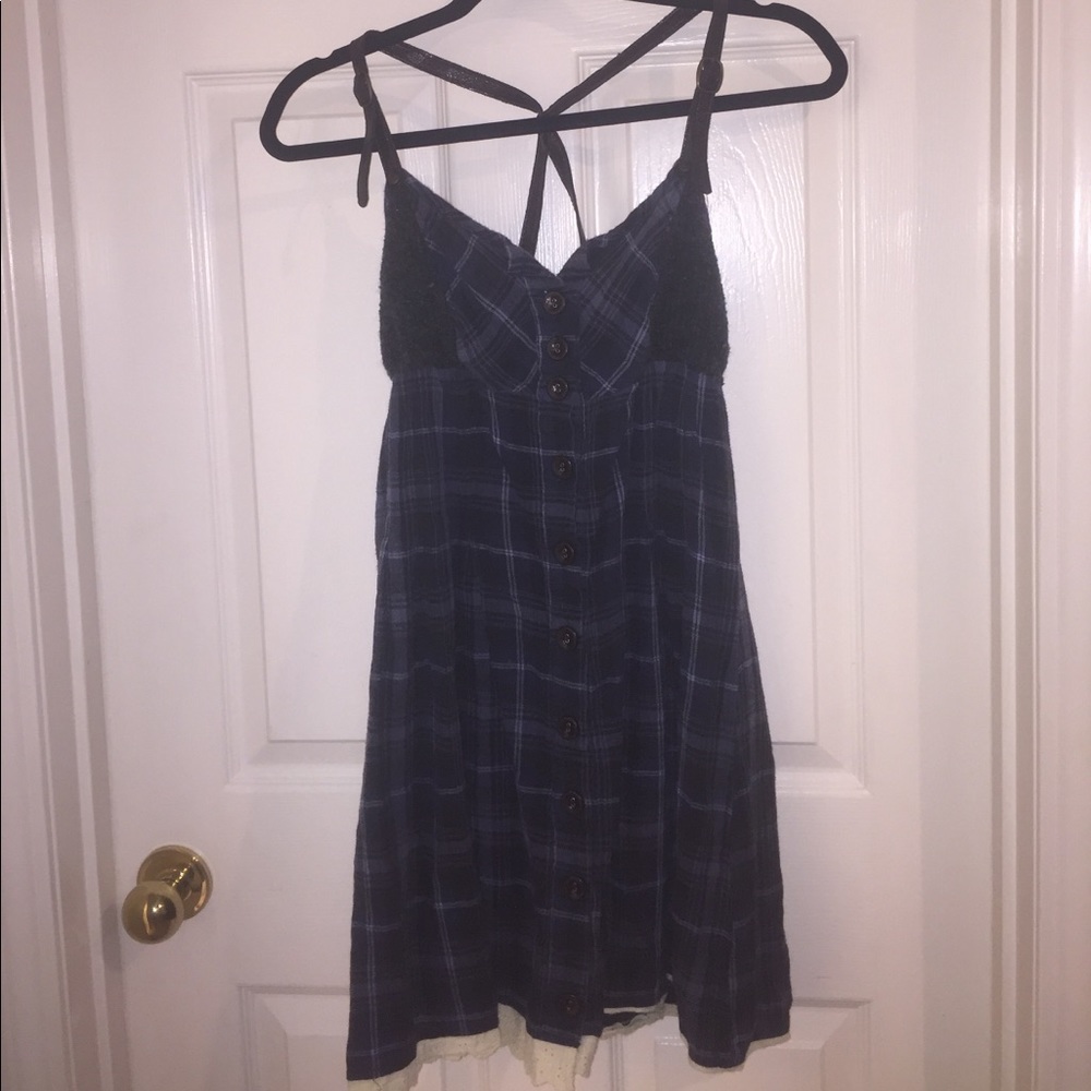 Blue Plaid Dress • Vintage Boutique • Size S