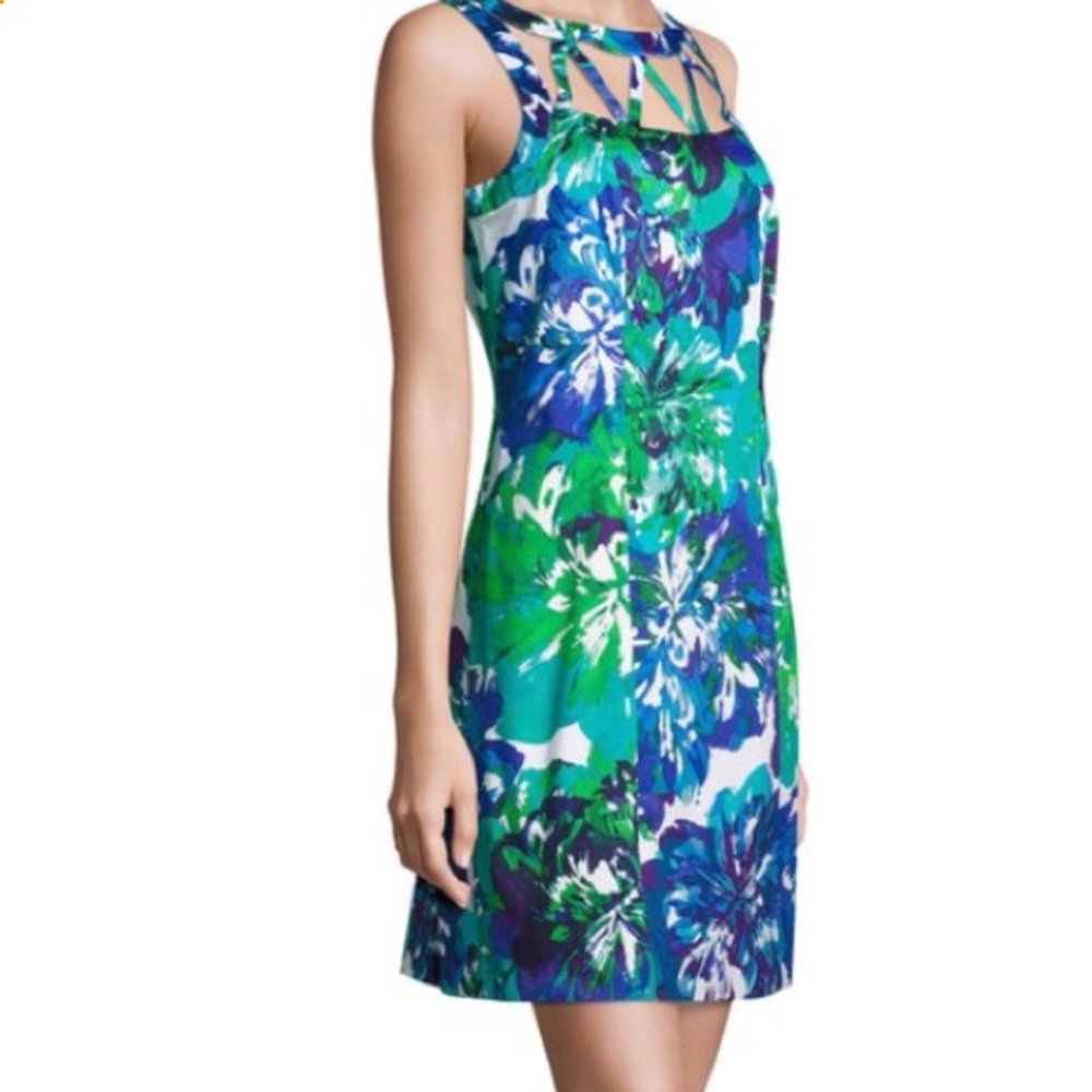 Adrianna Papell Floral Cut Out Dress