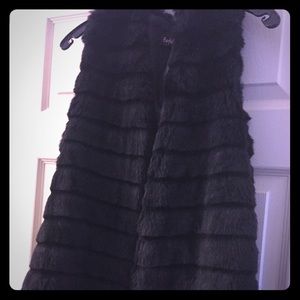 Black Furry Vest