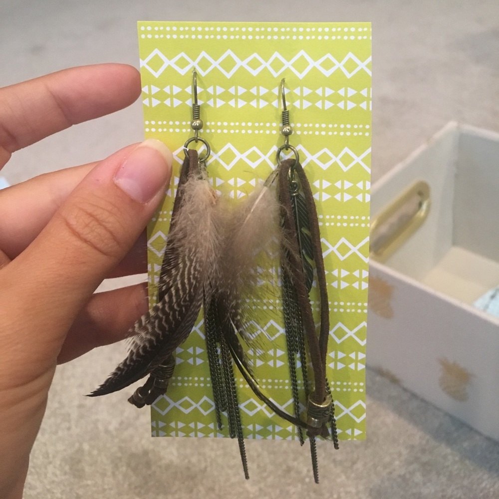 Feather earrings - Never worn