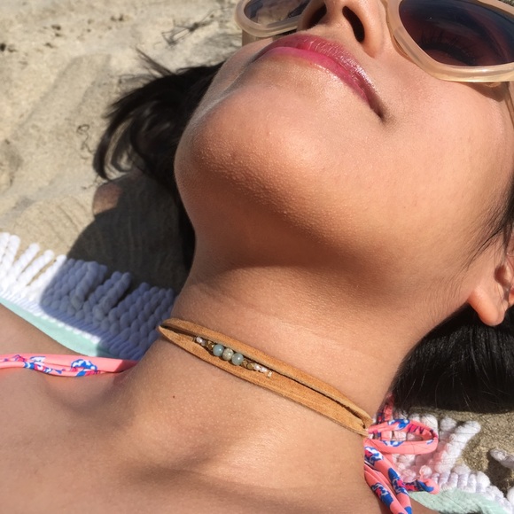 Handmade leather wrap bracelet/choker - Picture 5 of 5