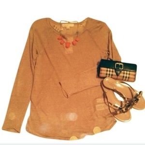 MICHAEL Michael Kors Nude Linen Long Sleeve Shirt