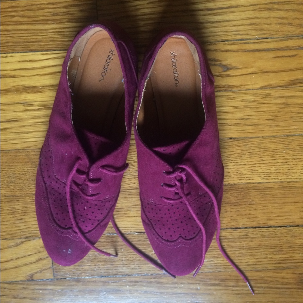 Felt oxfords.