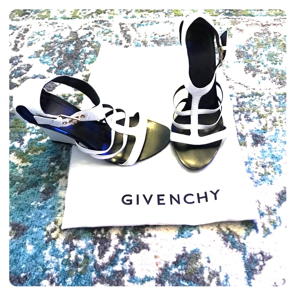 White Givenchy Wedge Sandals