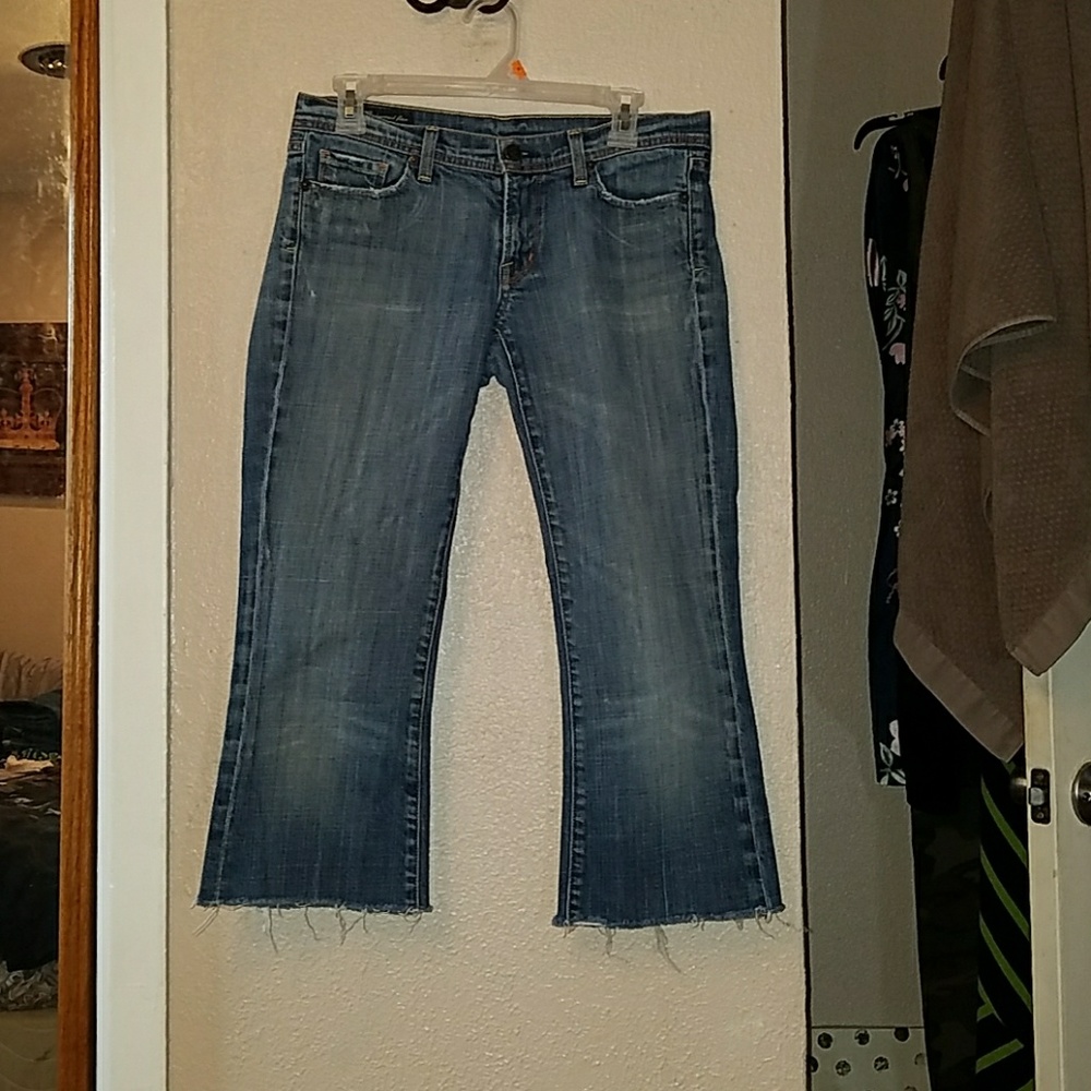 Denim cut-off capris