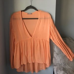 PEACHY ORANGE BLOUSE