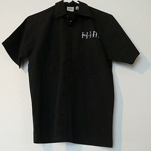 HIM button up heartagram logo unisex top