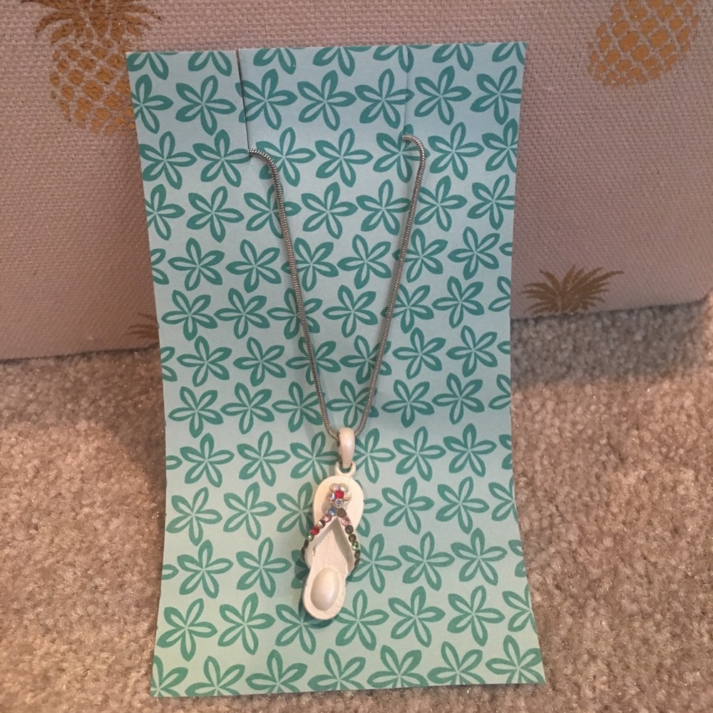 White flip flop necklace - barely worn!