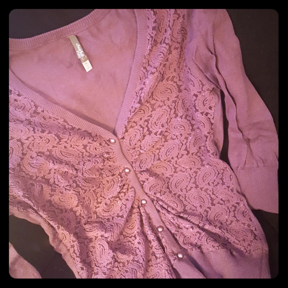 Purple Button Up Sweater