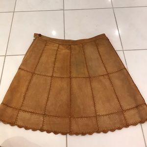 NEVER BEEN WORN Suede skirt with patch detailing