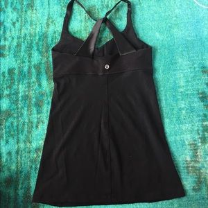 LULULEMON black tank with satin criss cross