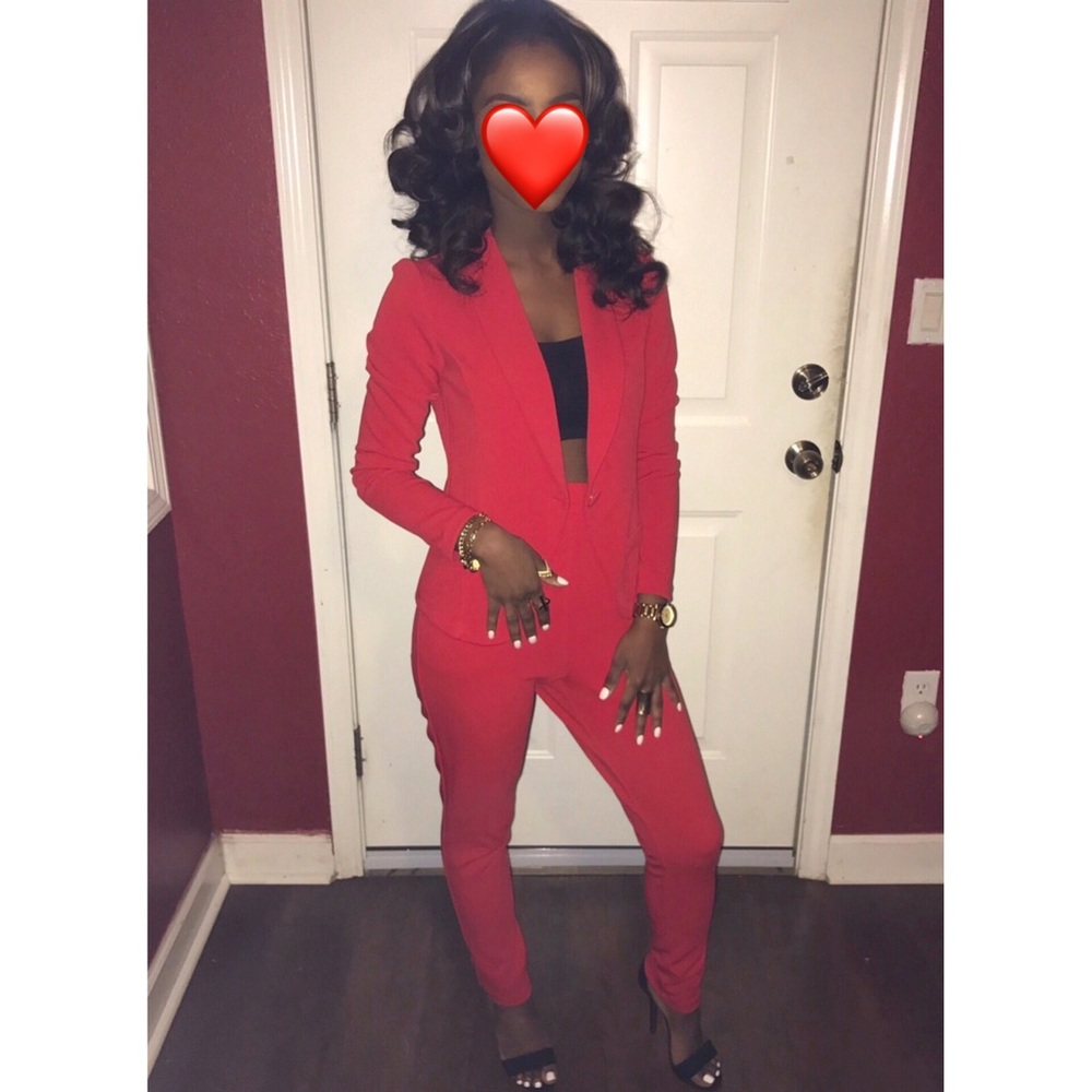 Red Pants Suit/ Set