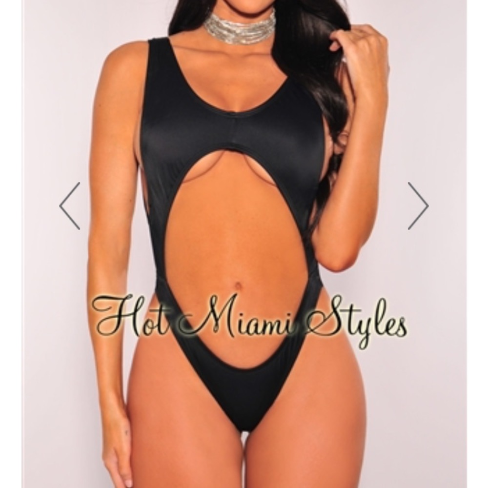 Hot Miami Styles Black One-piece Swimsuit