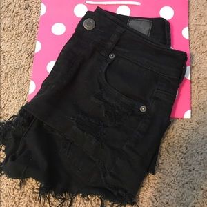American Eagle Black Hi Rise Shorts