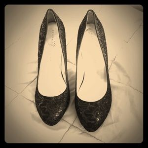 Ivanka Trump sequined heels in black. Size 9