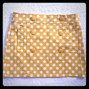 J. Crew Yellow Polka Dot Mini Skirt