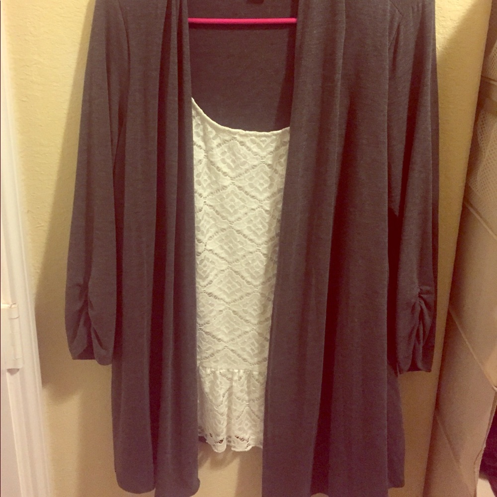 Cardigan with Lacey Insert