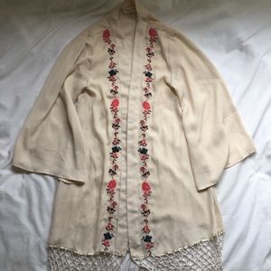 Urban Outfitters Floral Embellished Kimono