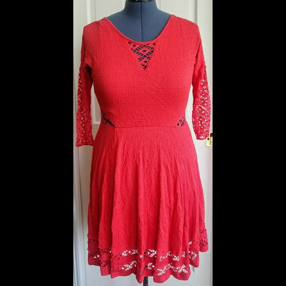 Free People Lace Cut Out Dress