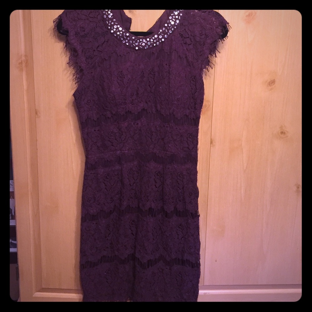 Dark purple lace dress