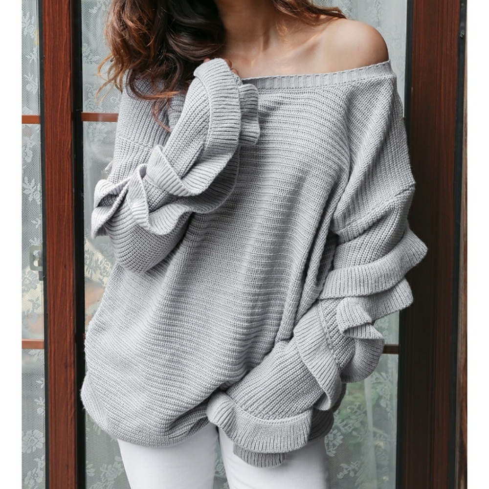 Ruffle Sleeve Sweater