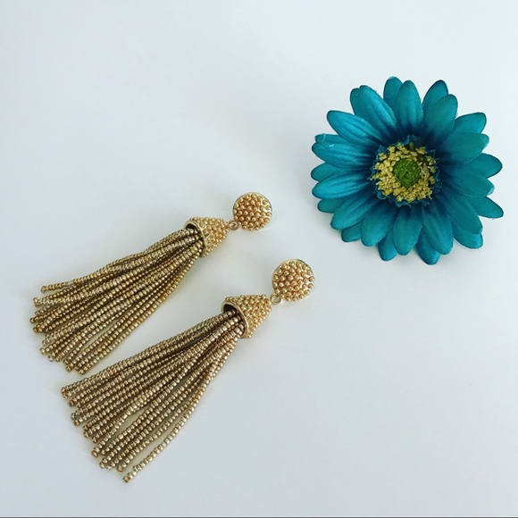 Beaded Tassel Earrings GOLD - Picture 2 of 2