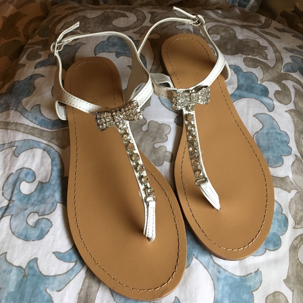 Rhinestone White Sandals