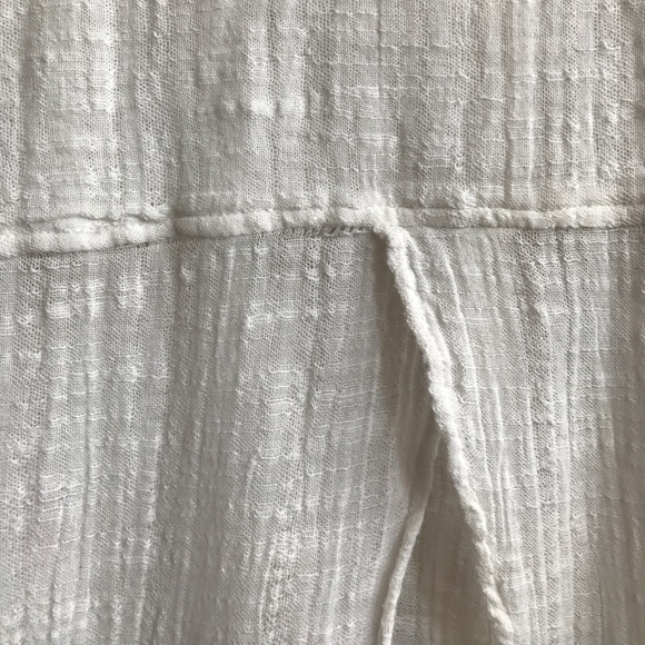 Button up, split back white blouse by Free People - Picture 6 of 7