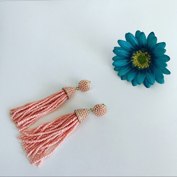 Beaded Tassel Earrings BLUSH - Picture 2 of 2