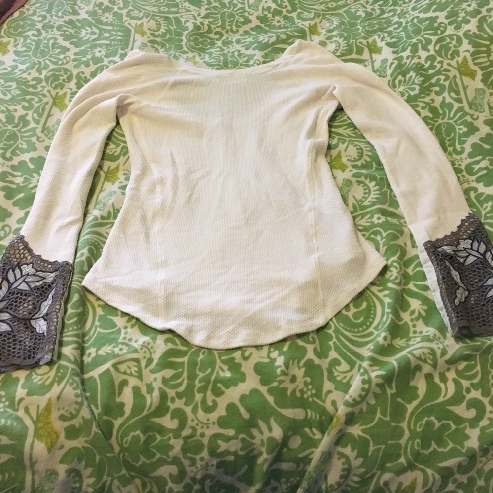 BNWT Free People Waffle Scoop Back Tee