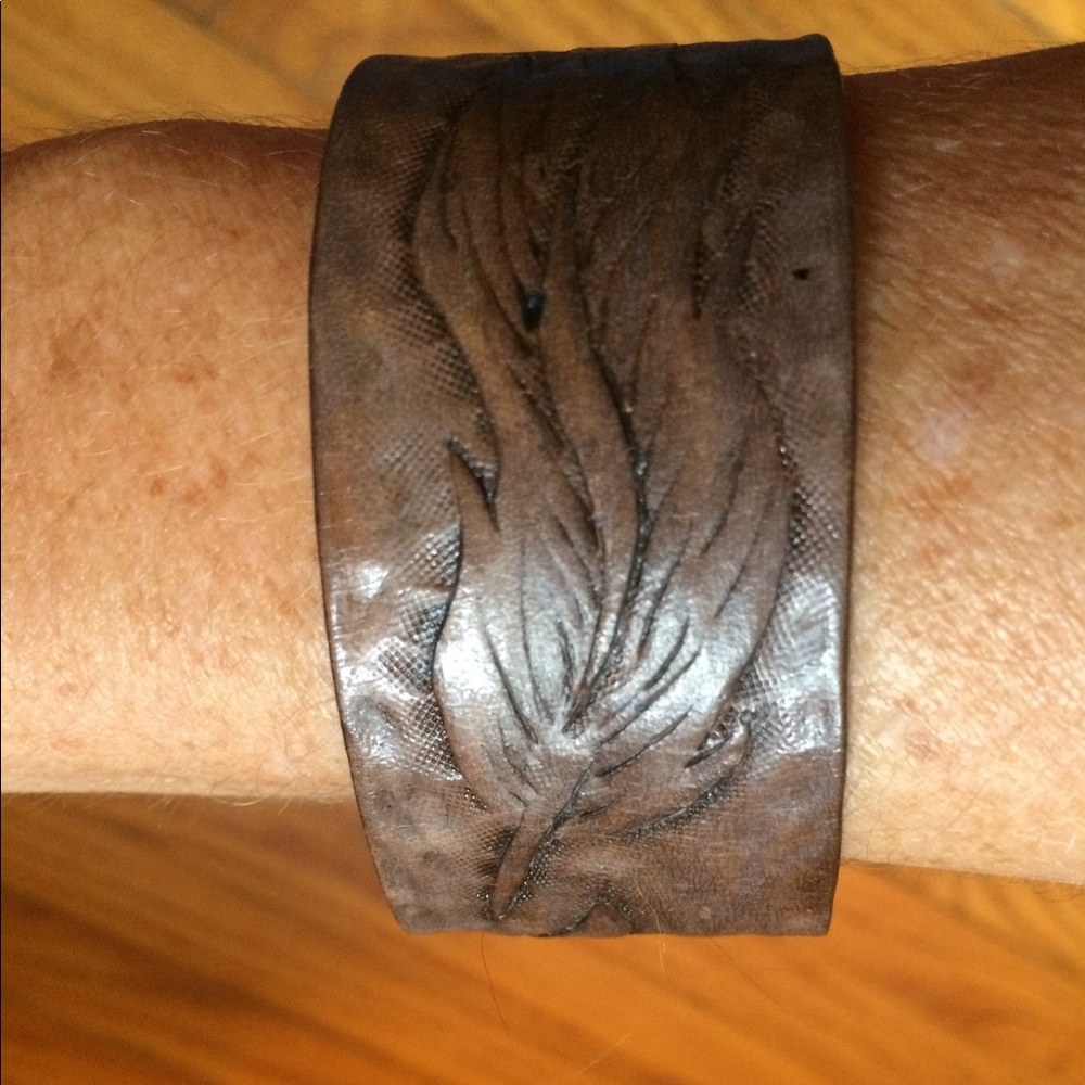 Handmade leather cuff bracelet