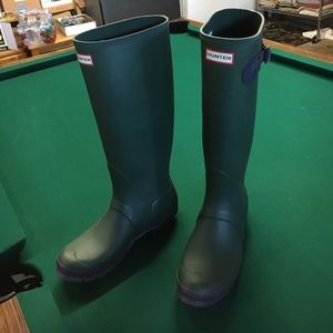 Dark green pair of Hunter Boots