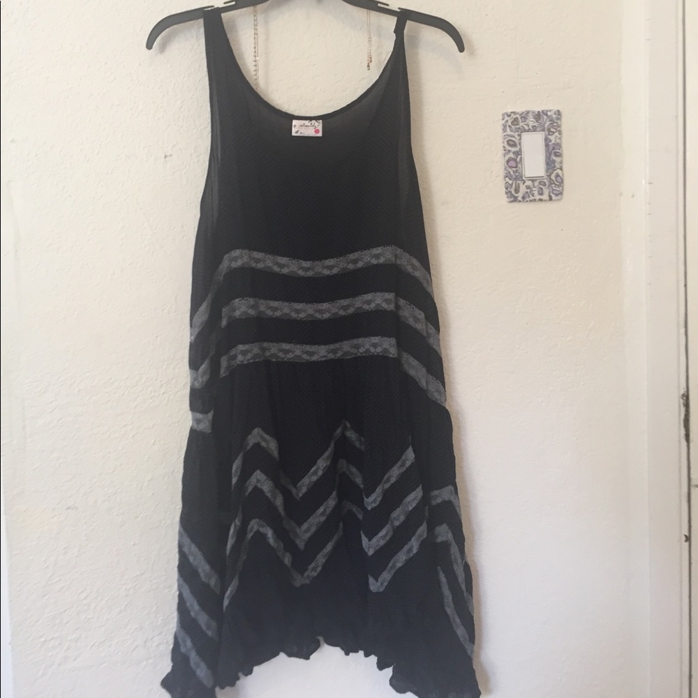Free people- Voile and Lace Trapeze Slip dress