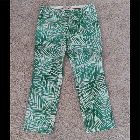 Banana Republic 4P leaf print cropped pants NWT - Picture 1 of 3