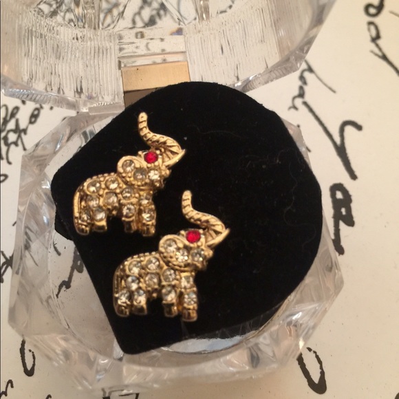 Lucky elephant cz earrings Vintage - Picture 2 of 3