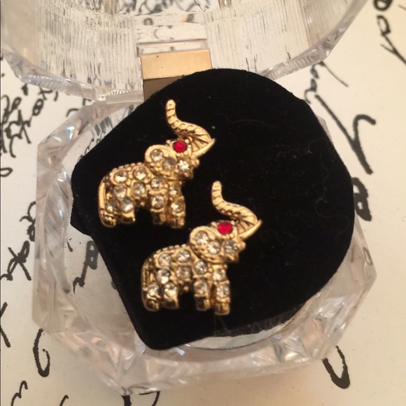 Lucky elephant cz earrings Vintage - Picture 3 of 3