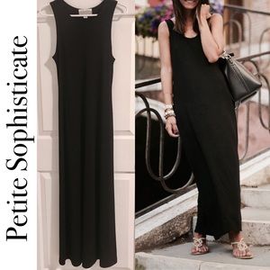 Petite Sophisticate Black Maxi Dress