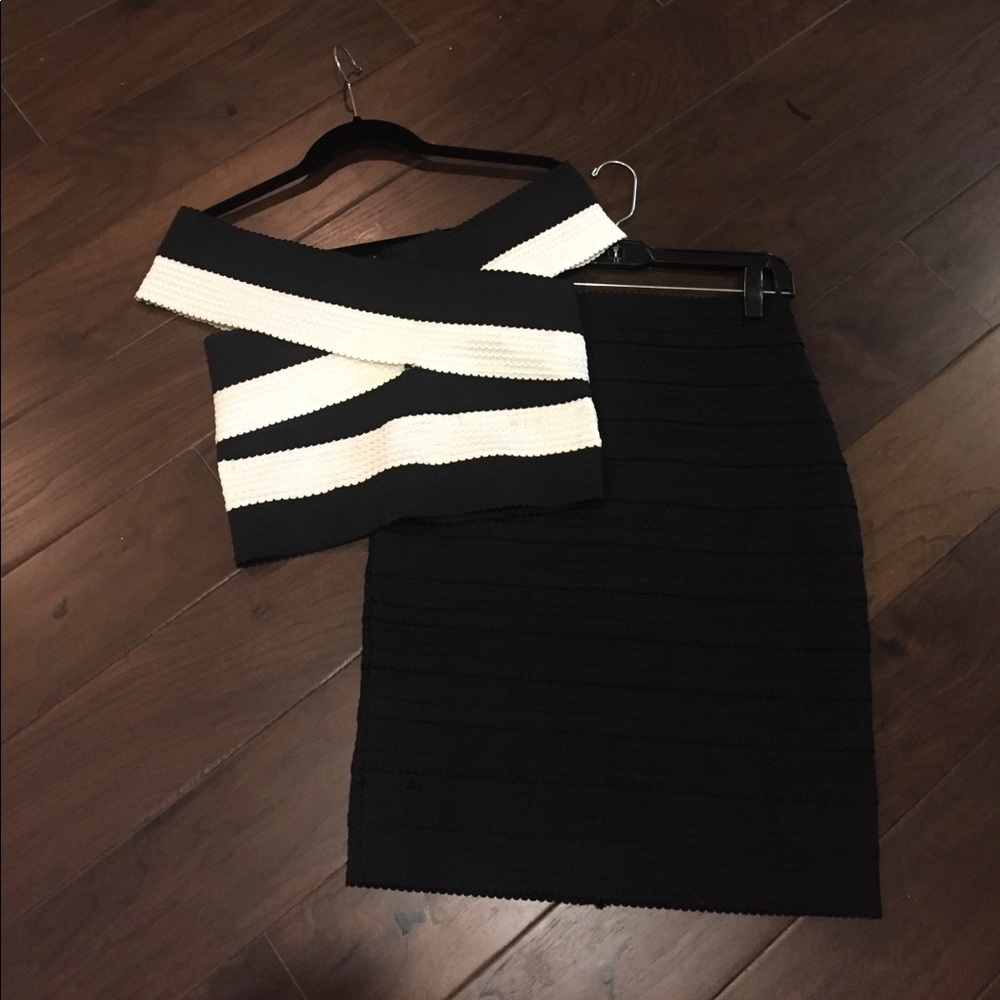 Black and White BodyCon Separates size Medium