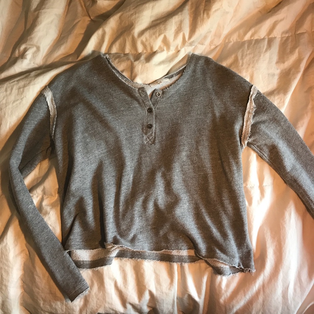 Grey button up long sleeve by Truly Madly Deeply