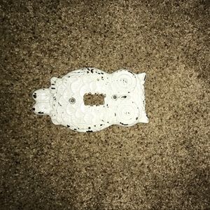 Rustic white owl light switch cover