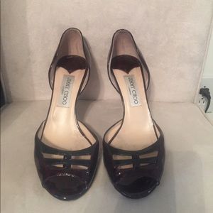 Size 38 Jimmy Choo patent d'orsay heels