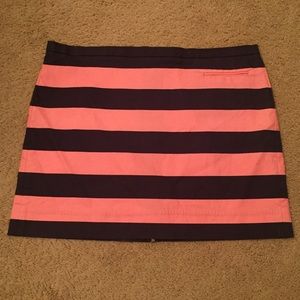 GAP Navy and Salmon Striped Mini Skirt