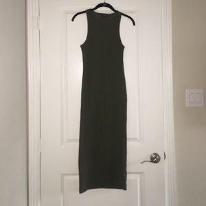 Olive Green Bodycon Midi Dress